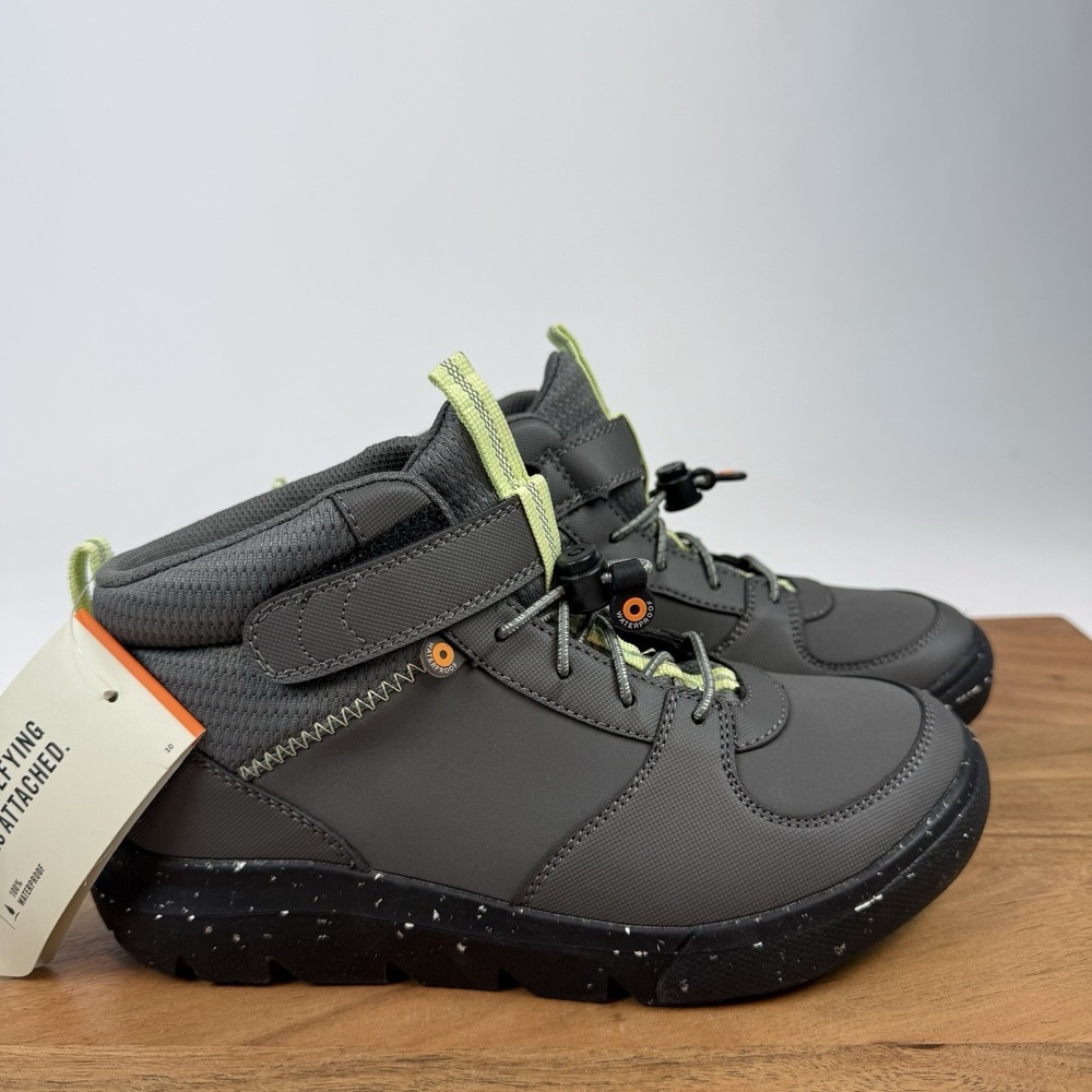New Big Kids Childrens Bogs‎ Skyline Kicker Gray Waterproof Sneakers Sz 2 Y